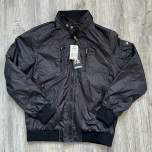 NWT Aspire by Galaxy Waterproof Black Jacket for Men Sz M